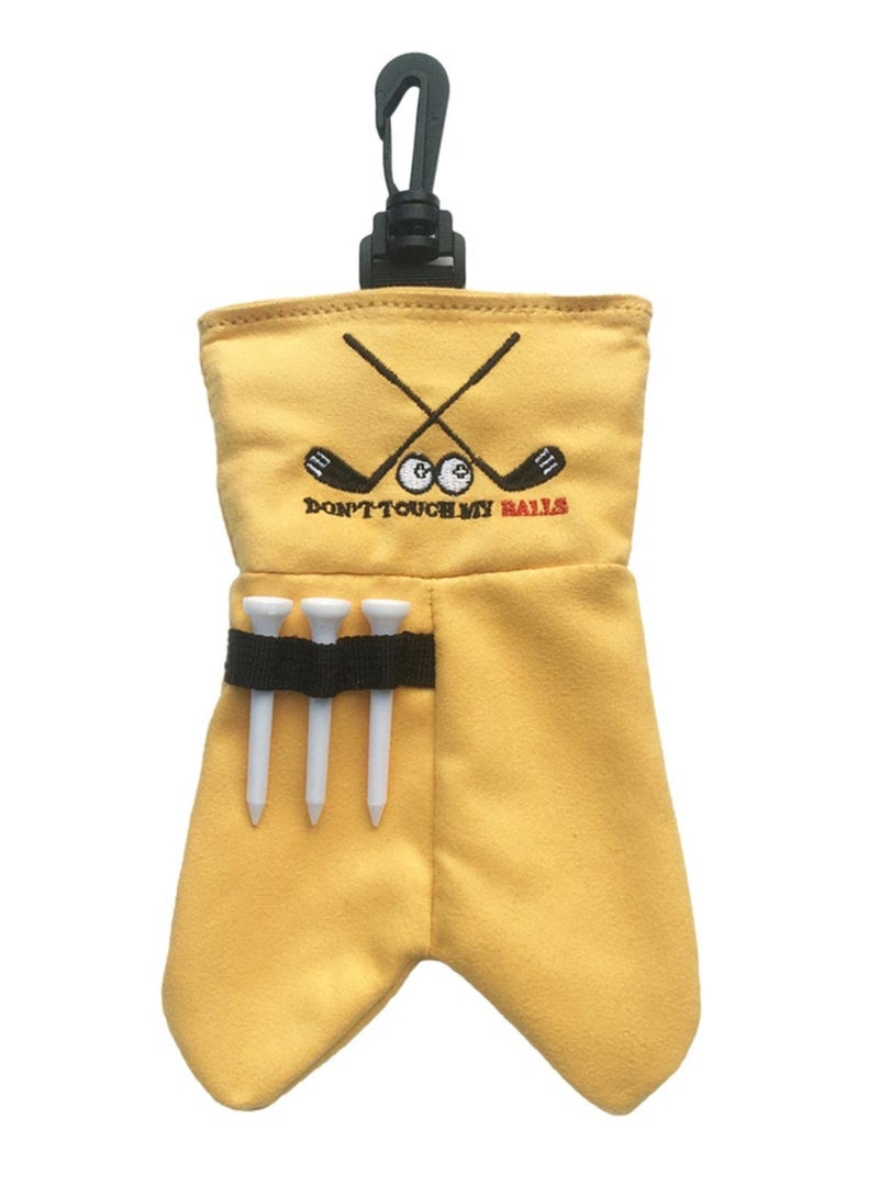 KASTWAVE Golf Ball Storage Bag, Portable Golf Ball Bag, Funny Golf Ball Pouch, Ball Pouch Sack Gag Gift, Golf Accessories Bag, Store 6 Balls in Totall, Yellow  - Image 1