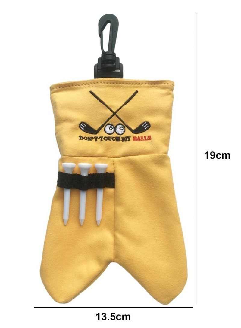 KASTWAVE Golf Ball Storage Bag, Portable Golf Ball Bag, Funny Golf Ball Pouch, Ball Pouch Sack Gag Gift, Golf Accessories Bag, Store 6 Balls in Totall, Yellow  - Image 2