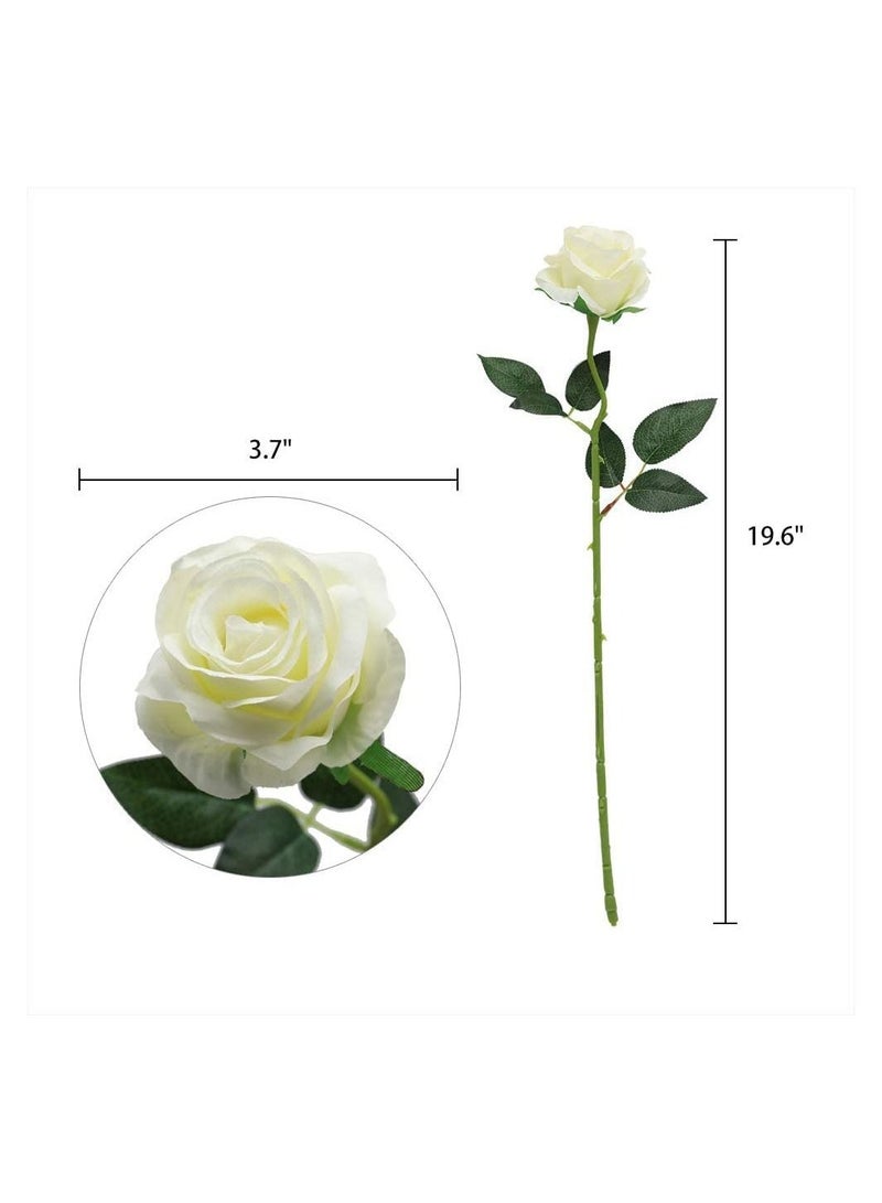 GGEROU Artificial Rose Flower Red Silk Roses with Long Stem Flowers Bouquet Fake Bridal Wedding Bouquet for Wedding Party Home Floral Decor,Pack of 10  - Image 4