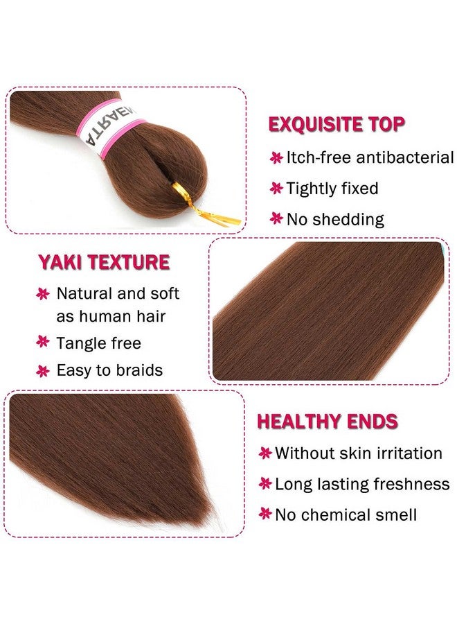 Pre Stretched Braiding Hair 18 Inch 8 Packs Dark Brown Braiding Hair Long Prestretched Braiding Hair 30# Yaki Texture