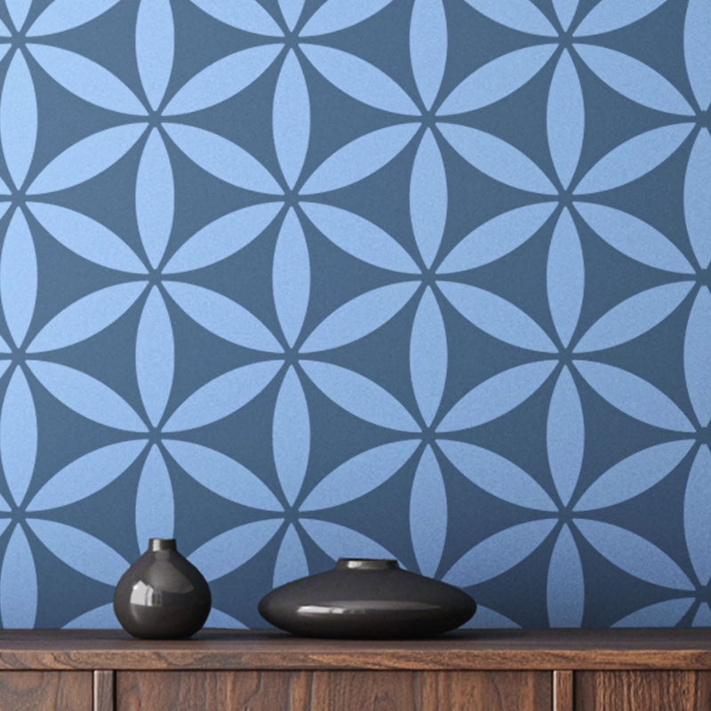 STENCILOGY  NILE  23 x 38 XL Wall Stencil Flower of Life Stencil Large Allover Wall Stencils for Painting Stencils for Walls Large Ethnic Wall Stencil