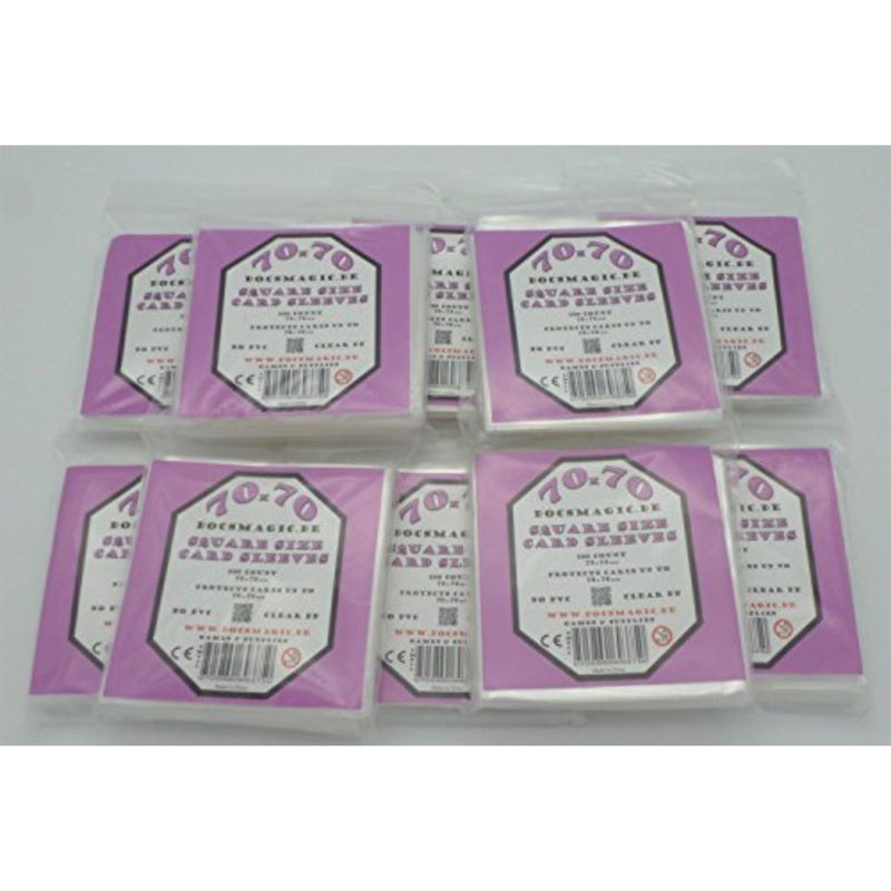 .de 1, 000 Small Square Board Game Sleeves - 70 x 70-72 x 72-10 Packs - Image 1