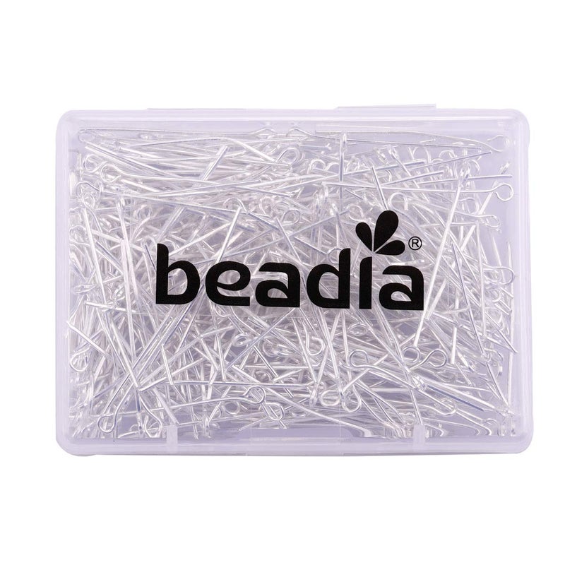 BEADIA Open Eye Pins Silver Head Pins for DIY Jewelry Making 30mm 300pcs - Image 4