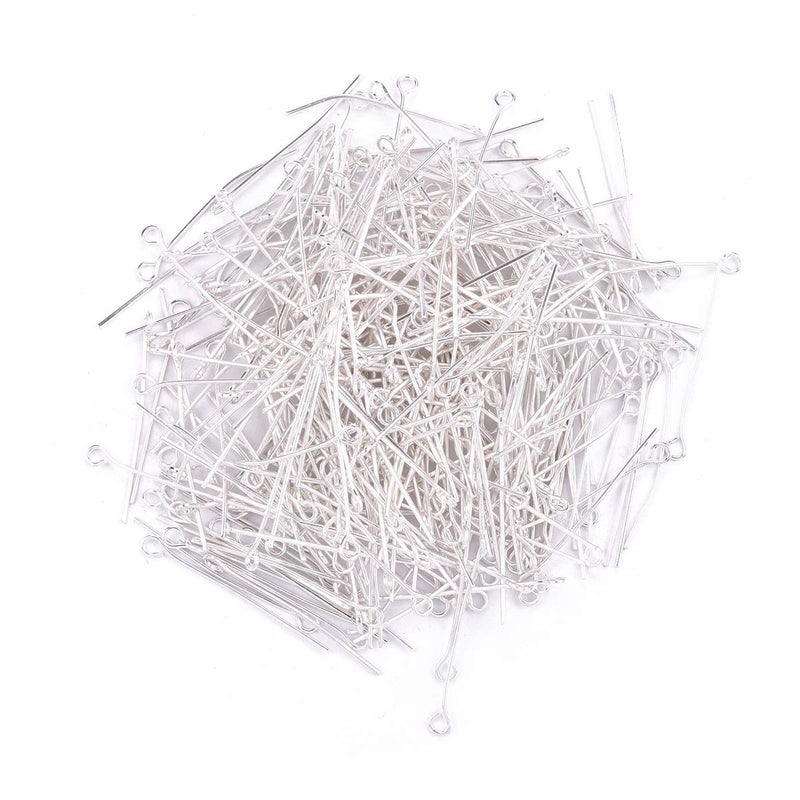 BEADIA Open Eye Pins Silver Head Pins for DIY Jewelry Making 30mm 300pcs - Image 3