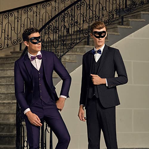 IncreDecor Masquerade Mask For Men, Mardi Gras Mask Halloween Venetian, Mens Black Faux Leather Design (Gentle Man) - Image 4