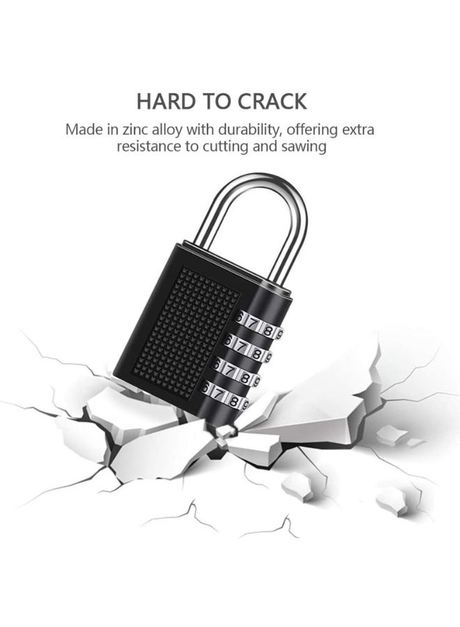 Chase Up Combination Padlock, 4 Digit Combination Lock, Padlock for School Gym Locker, Filing Cabinets, Toolbox, Employee Locker, Fence, Hasp, Parking Lock, Case etc(Black) 2 Pack - Image 2