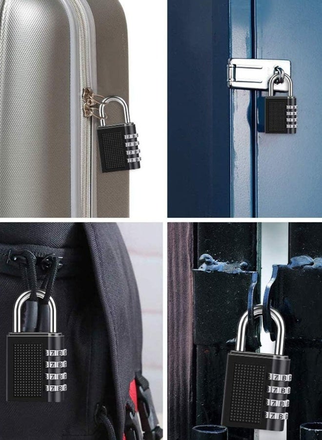 Chase Up Combination Padlock, 4 Digit Combination Lock, Padlock for School Gym Locker, Filing Cabinets, Toolbox, Employee Locker, Fence, Hasp, Parking Lock, Case etc(Black) 2 Pack - Image 3