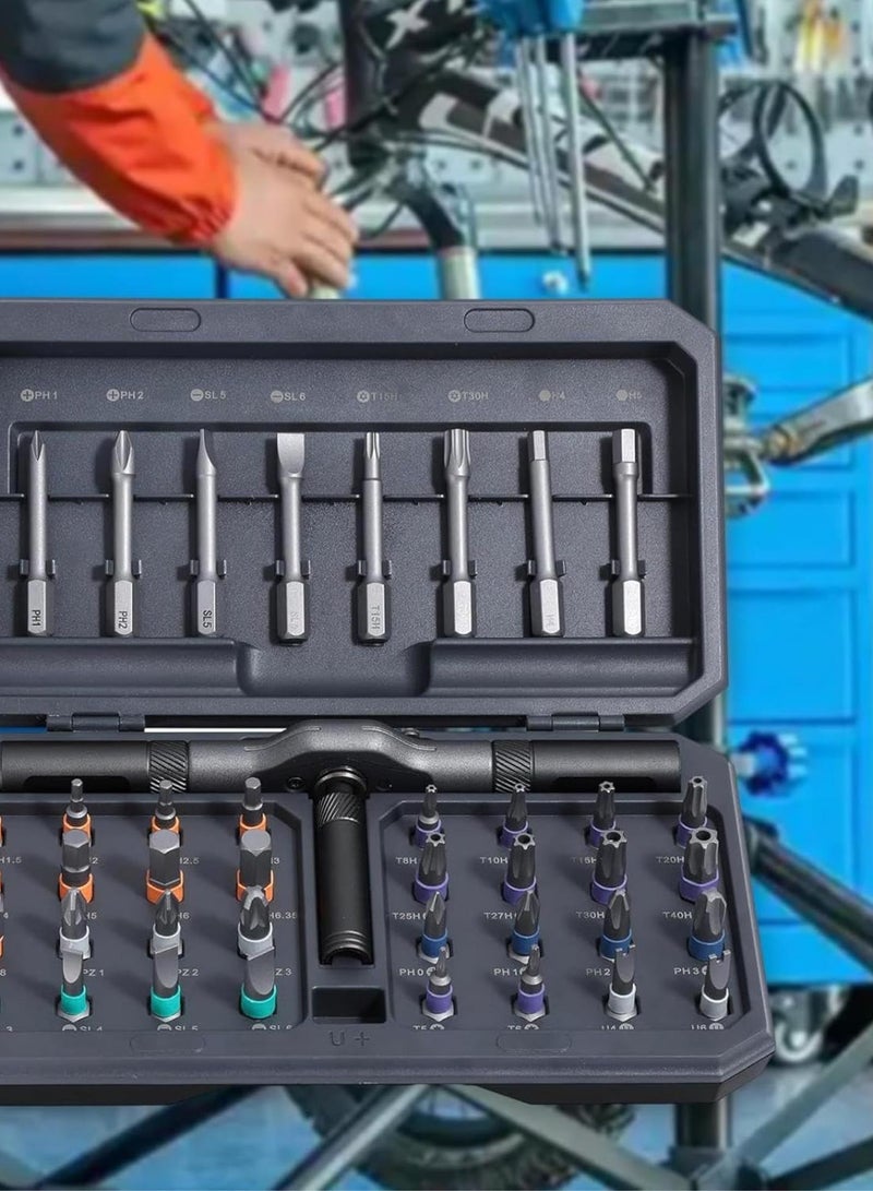 GGOOT 42 in 1 Ratchet Screwdriver Set DIY Crafting Project Removable Portable Hardware Precision Tools for Bicycle Fathers Day PC - Image 4