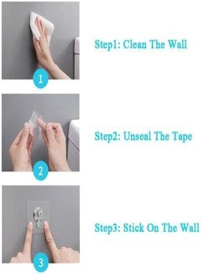 EZALLA Self Adhesive 6mm Nail Wall Hook for Hanging Photo Frame, Wall Clock, Transparent Sticking Hooks for Wall Heavy Duty, Wall Hanging Self Adhesive Wall Nail (10 pcs) - Image 4