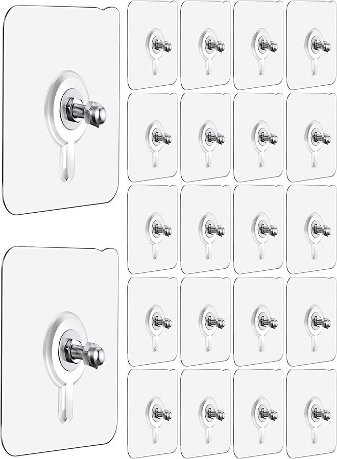 EZALLA Self Adhesive 6mm Nail Wall Hook for Hanging Photo Frame, Wall Clock, Transparent Sticking Hooks for Wall Heavy Duty, Wall Hanging Self Adhesive Wall Nail (10 pcs) - Image 1