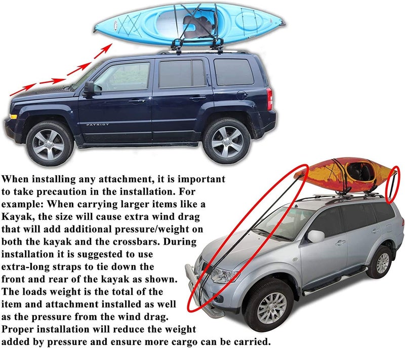 BRIGHTLINES Folding Kayak Roof Rack, a Set of Two Foldable Kayak Roof Rack Carrier for Kayaks, Canoe, SUP, Mounted on Car SUV Roof Crossbars - Image 5