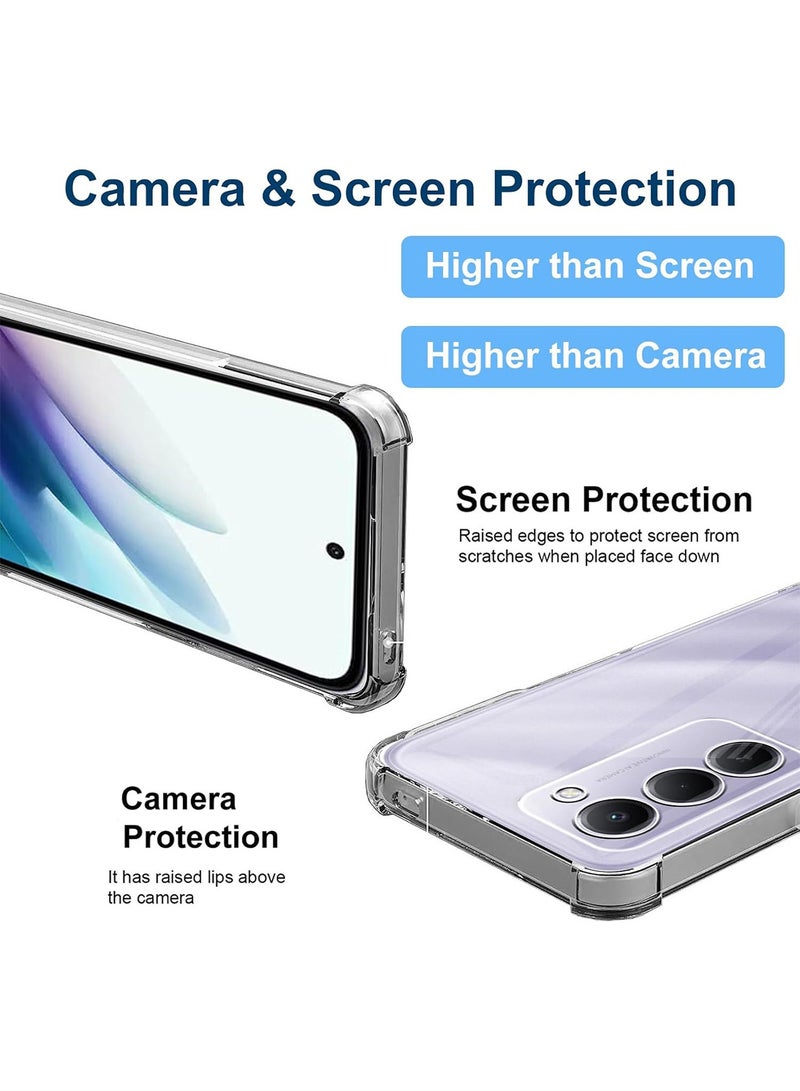 أداندو [1+2] جراب لهاتف Xiaomi Redmi 15 5G مع واقي شاشة من الزجاج المقوى، حماية من الزوايا، غطاء شفاف فائق الشفافية، مضاد للخدش، ممتص للصدمات، مصنوع من مادة TPU الناعمة والمتينة. - Image 4