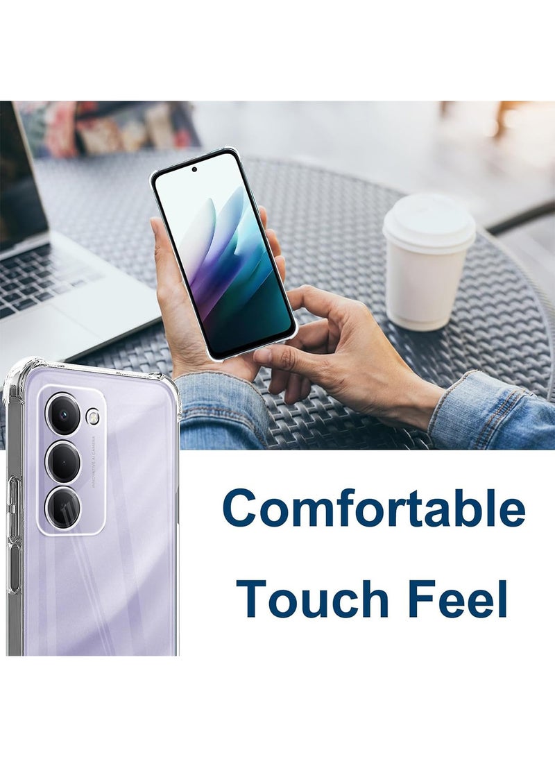 أداندو [1+2] جراب لهاتف Xiaomi Redmi 15 5G مع واقي شاشة من الزجاج المقوى، حماية من الزوايا، غطاء شفاف فائق الشفافية، مضاد للخدش، ممتص للصدمات، مصنوع من مادة TPU الناعمة والمتينة. - Image 3