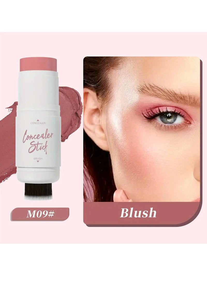 HelloKiss عصا خافي العيوب مع رأس فرشاة عصا مكياج أحمر خدود كريمي طويل الأمد مقاوم للماء لعصا خافي العيوب وإضاءة خافي العيوب كونتور عصا أحمر خدود 09 - Image 2