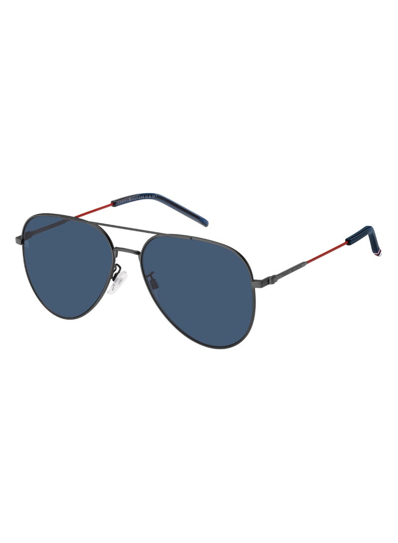 TOMMY HILFIGER Men's Uv Protection Pilot Shape Metal Sunglasses Th 2111/G/S Blue 55 - Lens Size: 55 Mm - Mtdk Ruth - Image 1