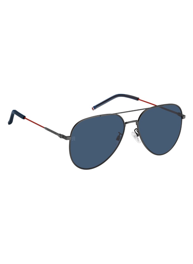 TOMMY HILFIGER Men's Uv Protection Pilot Shape Metal Sunglasses Th 2111/G/S Blue 55 - Lens Size: 55 Mm - Mtdk Ruth - Image 2