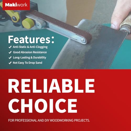 makiwork 3/8 x 13 Inch 10 x 330 mm Sanding Belts Set - 60-Pack with 40/60/80/120/150/240 Grits, Aluminum Oxide Abrasive Belts for Woodworking - Image 5