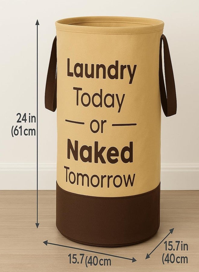 BLESS BERRIES Laundry Basket 45L Pack of 4, Foldable Laundry Hamper with Handles, Non-Woven Clothes Storage Basket for Dirty Clothes, Laundry Bag Organizer for Bedroom Bathroom Laundry Room, Brown - Image 2