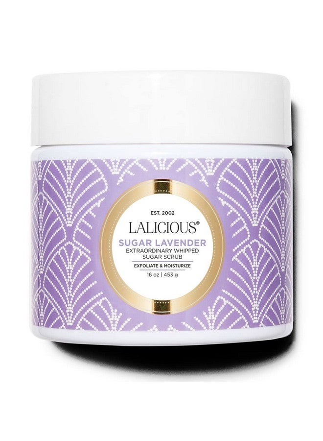 LALICIOUS Sugar Lavender Extraordinary Whipped Sugar Scrub - Cane Sugar Body & Foot Scrub, Exfoliating & Moisturizing Skin Care with Coconut Oil & Honey, No Parabens (16oz) - Image 1
