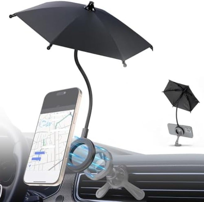 Phone Umbrella for Sun,Magnetic Cellphone SunShade Shield Umbrella,Universal Phone Sun Blocker Cover Visor for Beach Pool Accessories Travel Vacation Essentials Outdoor Video Photo Watching  Anti-Glare