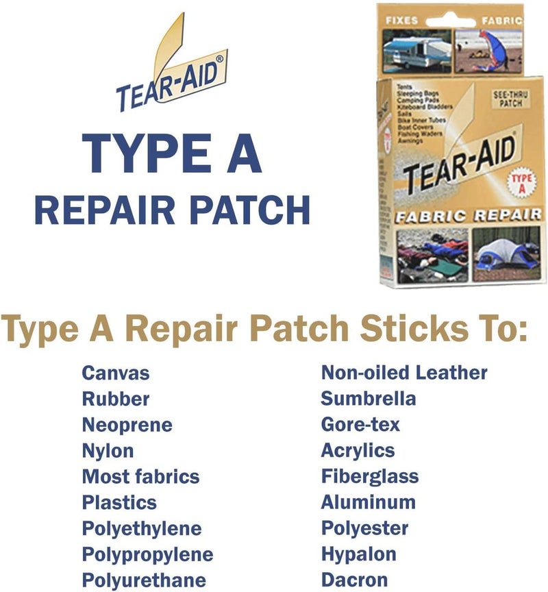 TEAR-AID Fabric Repair Patch Kit - Type A for Tents, Sleeping Bags, and More - Image 2