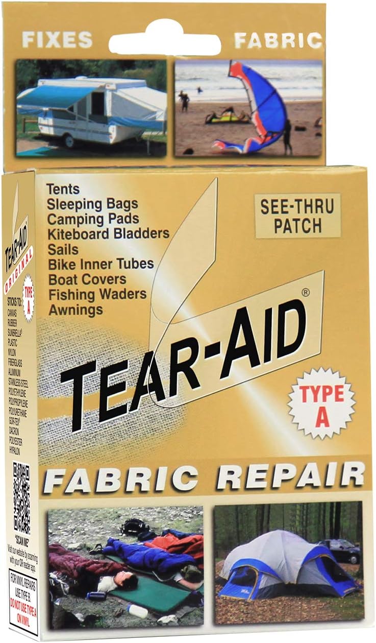 TEAR-AID Fabric Repair Patch Kit - Type A for Tents, Sleeping Bags, and More - Image 1