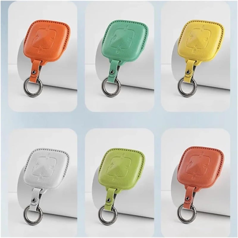 Compatible for ZEEKR 001 X 2021 2022 2023 Car Sheepskin Key Fob Shell Case Cover Remote Key Chains Accessories Key Bag Keychain(Brown,001) - Image 2