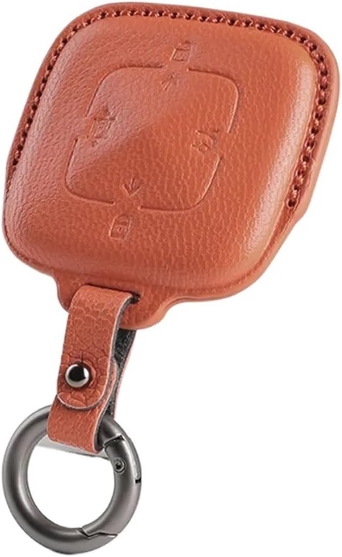 Compatible for ZEEKR 001 X 2021 2022 2023 Car Sheepskin Key Fob Shell Case Cover Remote Key Chains Accessories Key Bag Keychain(Brown,001) - Image 1
