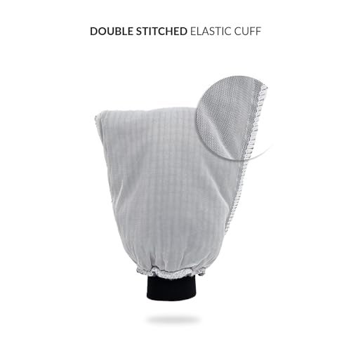 CAR101 Premium Car Wash Mitt 1800 GSM & Microfiber Towel 500 GSM (75x35cm) - Combo | Ultra Soft Chenille Glove | Super Absorbent Cleaning Cloth | Scratch-Free | Lint-Free | for Car & Bike Detailing - Image 5