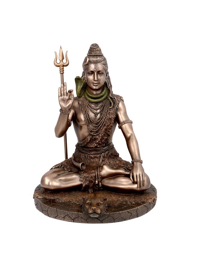 Aone India 10" Lord Shiva in Ashirwad Mudra Bonded Bronze | Home Decor. - Image 1