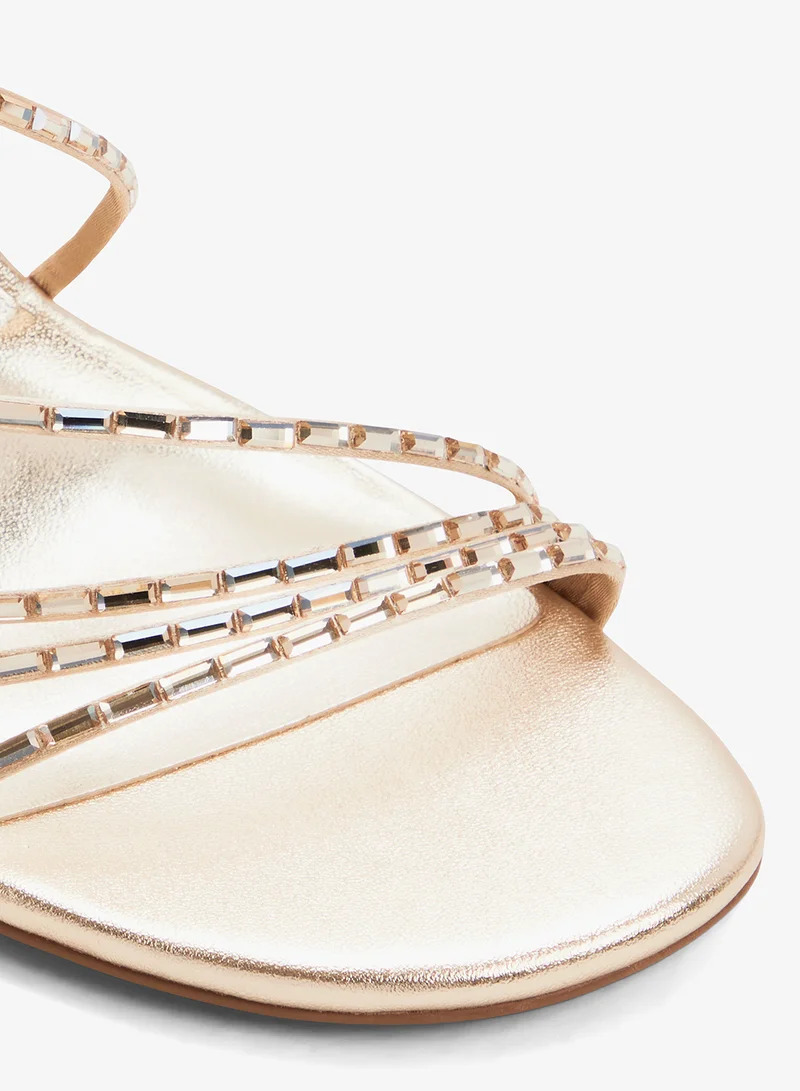 Call it Spring GOLD Envyy Slingback Heeled Sandals for Women | Best Price UAE