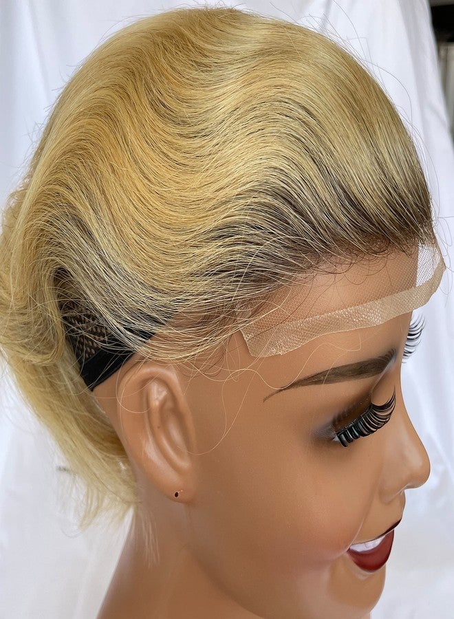 Voloria Toupee for Men 100% European Human Hair Swiss Lace Front Natural Hairline Hair Pieces 0.08mm Thin Skin PU V-looped Men's Hair Replacement System 8x10 Inches #4 Ombre Blonde Color - Image 2