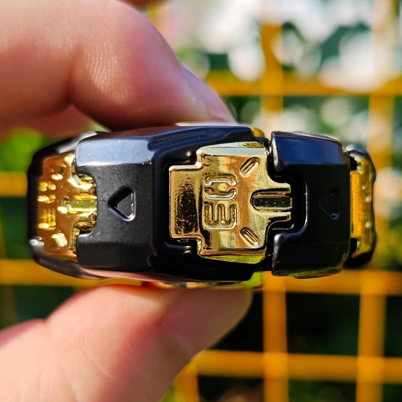 T-Conceal EDC Fidget Sliders Open Armor Spinning Top ألعاب تحريك للبالغين لتخفيف التوتر من المعدن المغناطيسي (أسود ذهبي) - Image 5