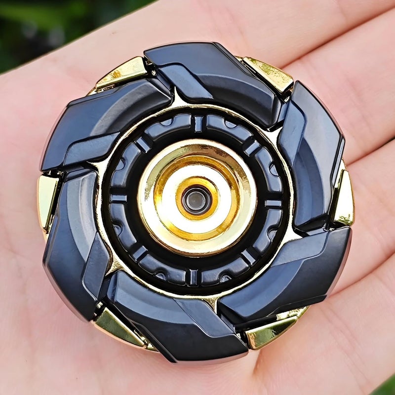 T-Conceal EDC Fidget Sliders Open Armor Spinning Top ألعاب تحريك للبالغين لتخفيف التوتر من المعدن المغناطيسي (أسود ذهبي) - Image 2