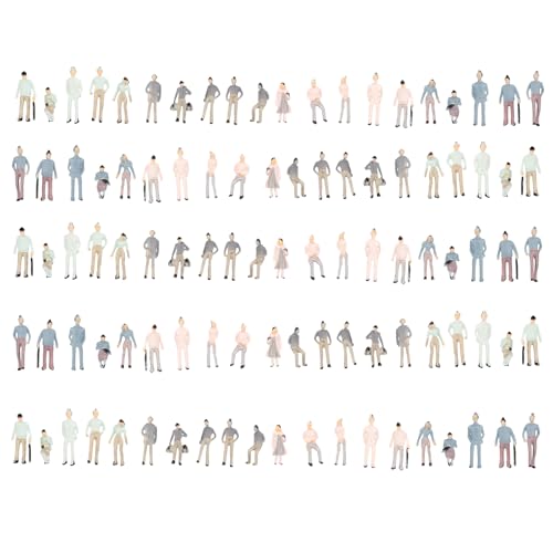SZZJ 1200 Scale Z Gauge Model Painted Figure People for Street Train Layout Pack of 100 - Image 1