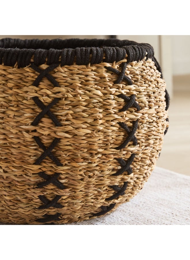 Home Box سلة تخزين متعددة الاستخدامات بخياطة طبيعية 37 × 30 سم  - Image 2