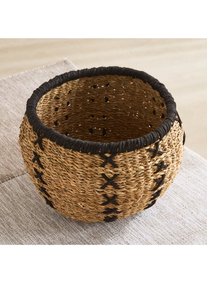 Home Box سلة تخزين متعددة الاستخدامات بخياطة طبيعية 37 × 30 سم  - Image 4