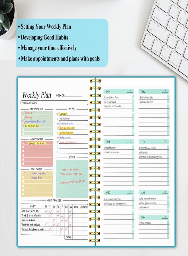 Utron A5 Weekly Planner, Planner Notebook, Undated Daily Planner, 5.7 x 8.3in To Do List Planner, Weekly Goals Notebook, Student Planner for Office/Business, Planner Notebook for Work - Image 4