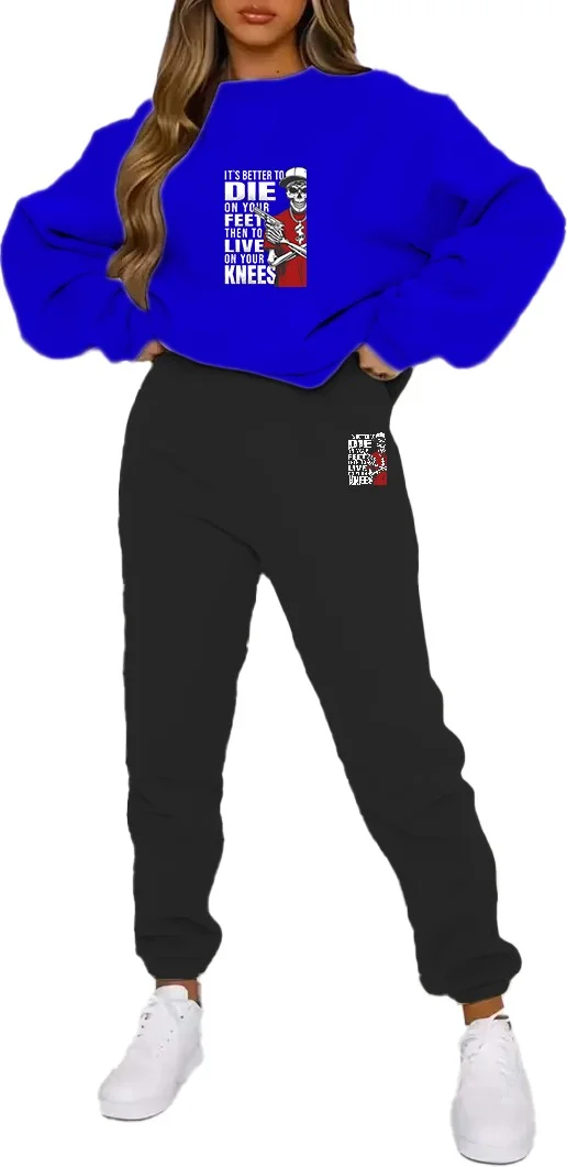 DogFish Tracksuit Set Oversize Die Printed Tracksuit Set,lover,couple Combination Navy Blue