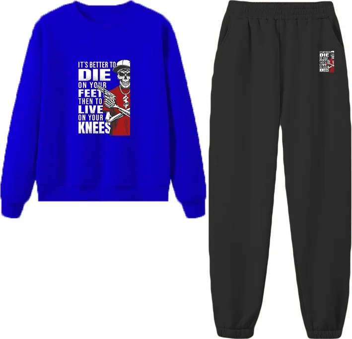 DogFish Tracksuit Set Oversize Die Printed Tracksuit Set,lover,couple Combination Navy Blue