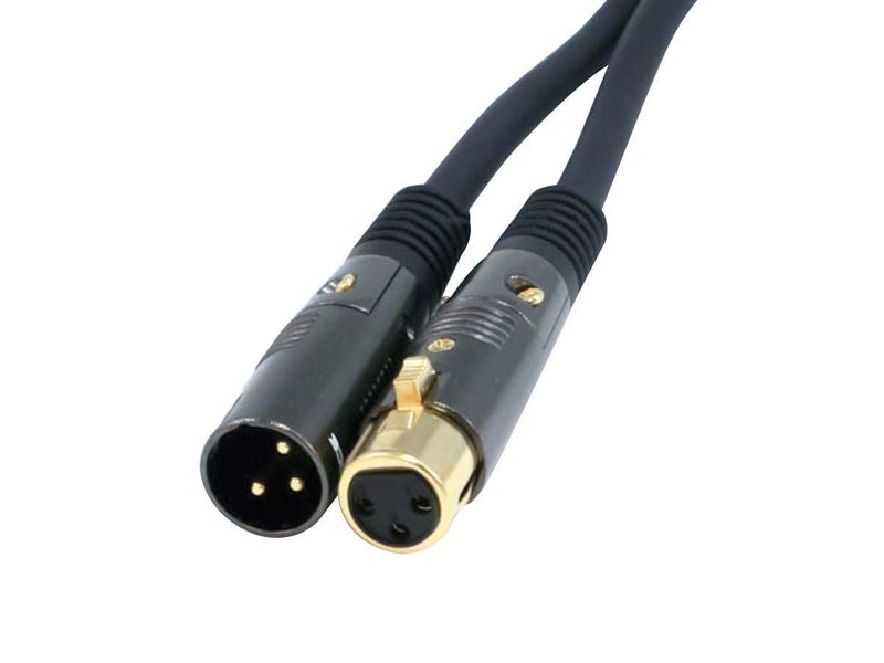 Monoprice XLR Male to XLR Female Cable - 1.5 Feet - Black, 16AWG, Gold Plated Copper Wire Conductors - Premier Series - Image 1