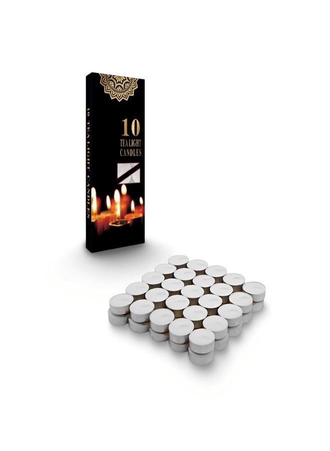 ZEPZY Tea Light Candles 100% Pure Wax, 10 Pcs, Long Burn Tealight, White Unscented Tea Light Candle, Decorative Perfect for Home, Diwali, Navratri, Dussera, New Year, Decorative Candles (10) - Image 1