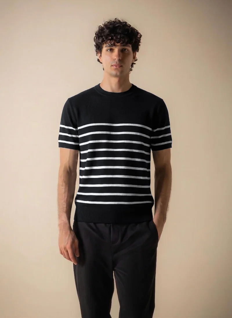 شايبس FINE KNIT STRIPE T-SHIRT