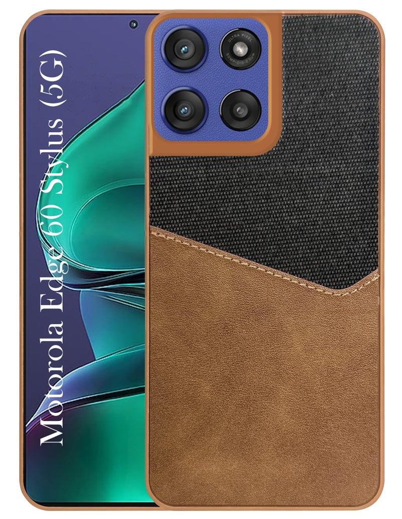 Jkobi Back Cover Case for Motorola Moto Edge 60 Stylus (Dual PU Leather Stitch | Professional Minimalist | Soft and Flexible) - Image 1