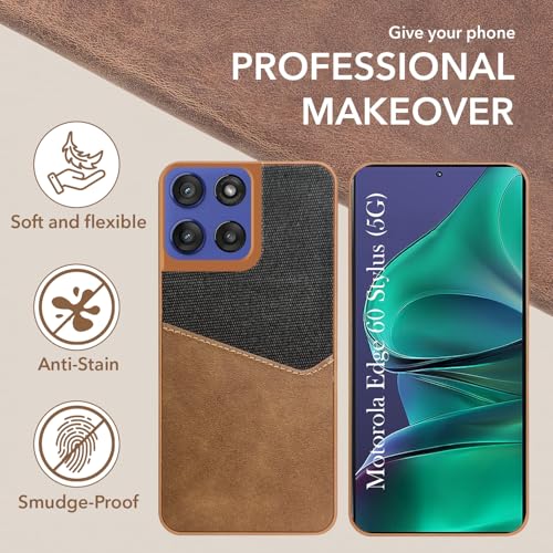 Jkobi Back Cover Case for Motorola Moto Edge 60 Stylus (Dual PU Leather Stitch | Professional Minimalist | Soft and Flexible) - Image 5