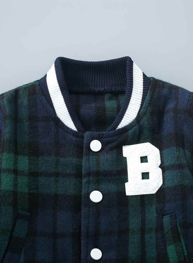 Take Two Checked Patch Detail Button Up Jacket - Image 4