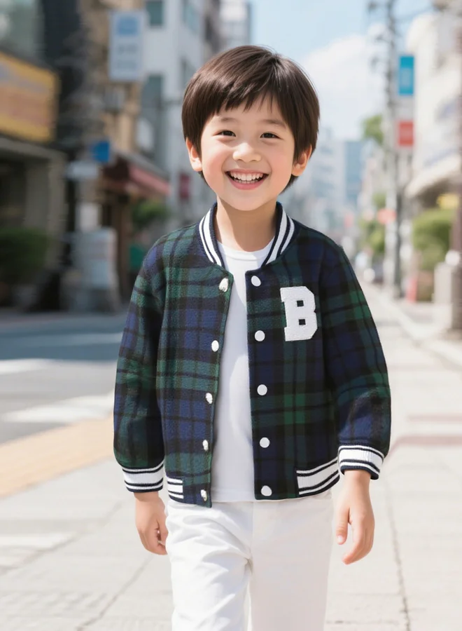 Take Two Take Two Checked Patch Detail Button Up Jacket