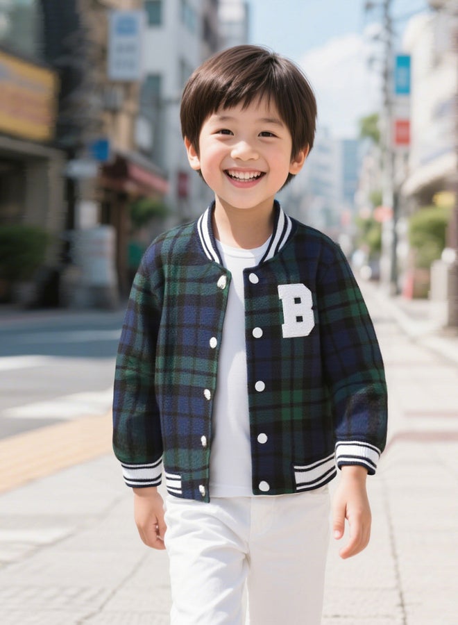 Take Two Checked Patch Detail Button Up Jacket - Image 1