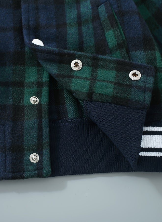 Take Two Checked Patch Detail Button Up Jacket - Image 5