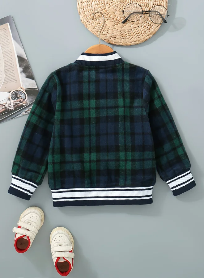 Take Two Take Two Checked Patch Detail Button Up Jacket